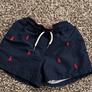 RL Navy Blue Kids Swim Shorts